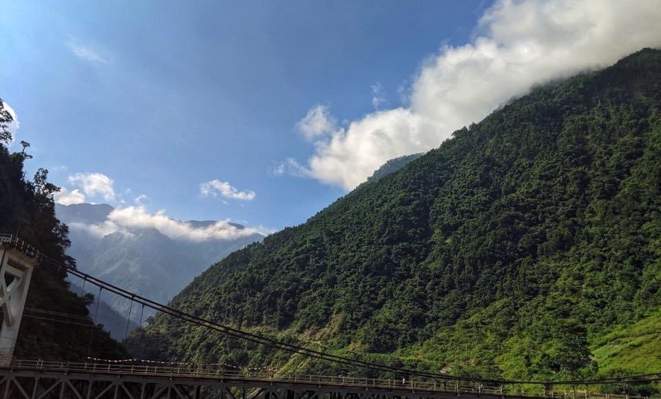 Nepal suspension bridge