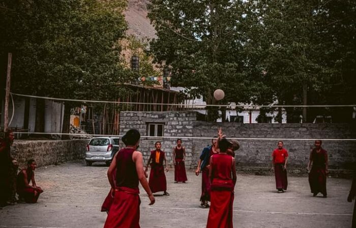 Volleyball in key monastery