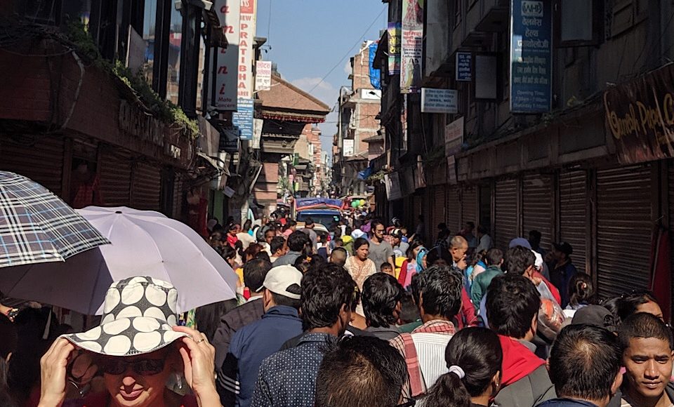 Crowded streets of Nepal