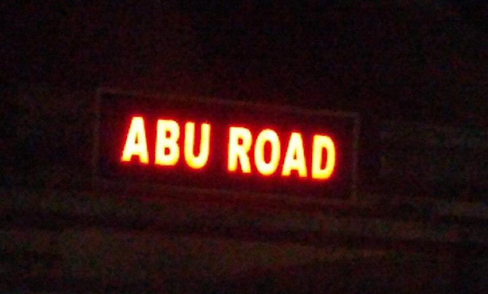 Railway sign board at Abu road
