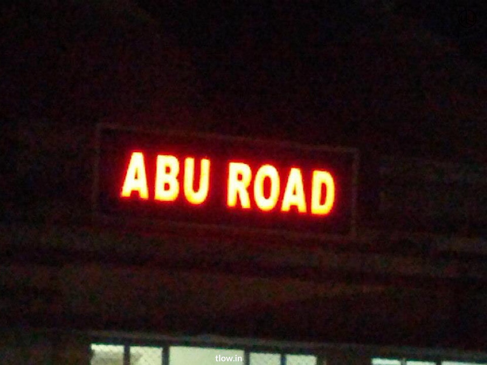 Railway sign board at Abu road 