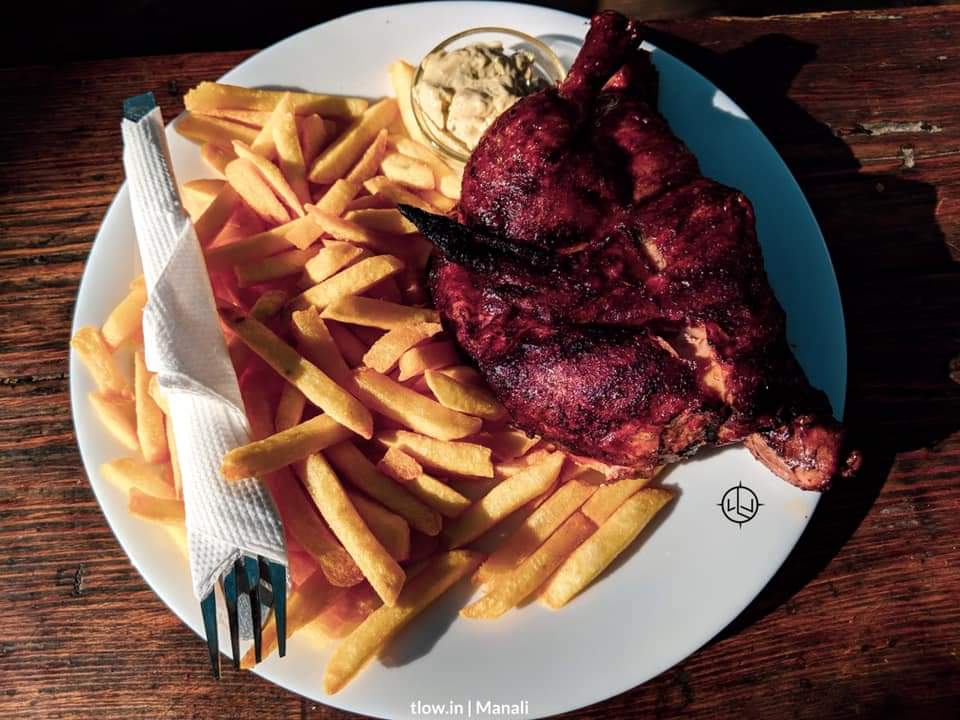 Roasted chicken and fries 