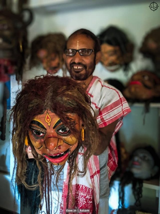 Mask maker in offbeat Majuli