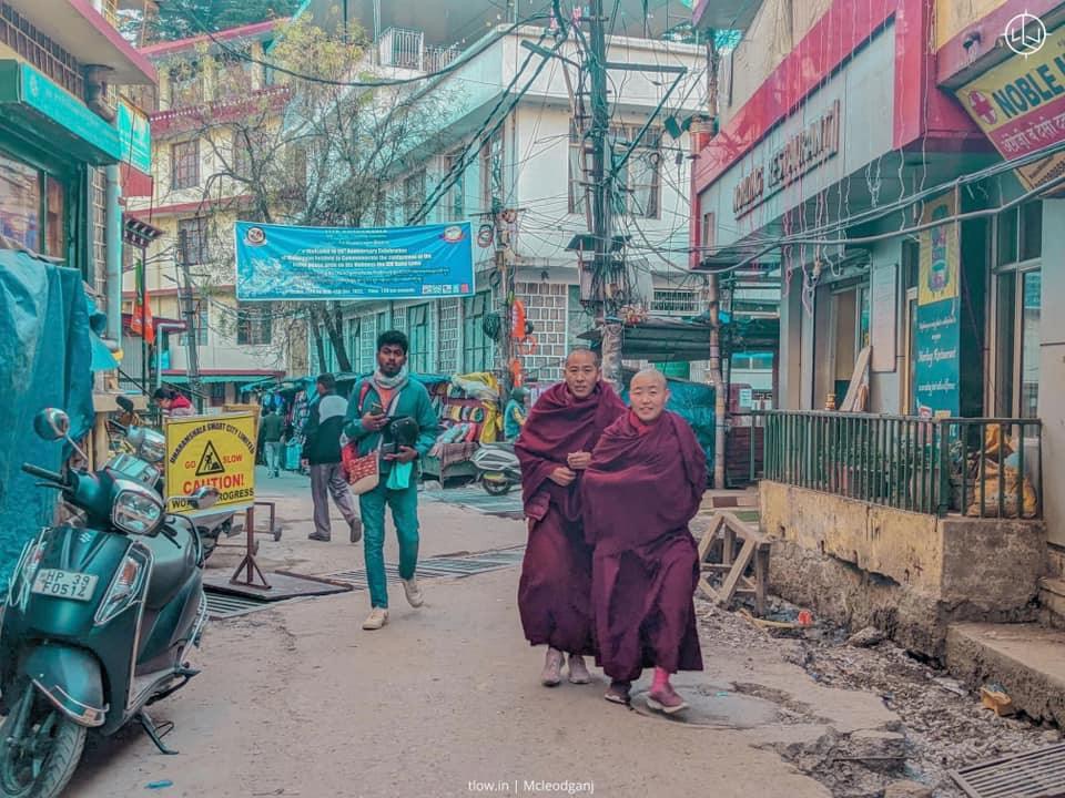 Monks on the streets of McLeodganj