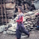 Girl walking home in malana
