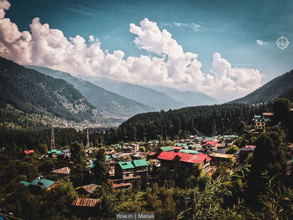 Manali town over view in august 22