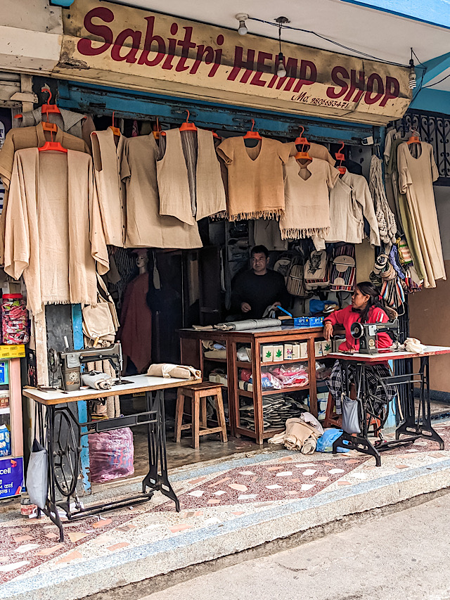 Hemp clothing shop in Nepal