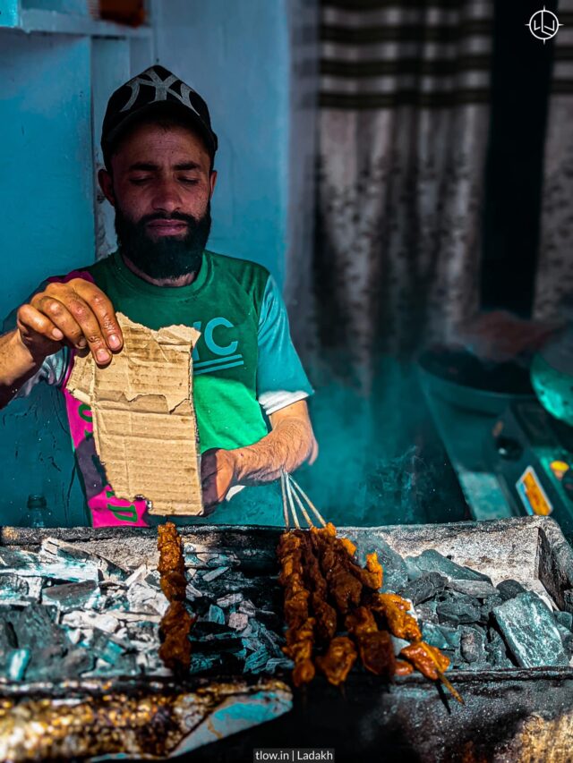 Kebabs being grilled in Leh. Kebabs being grilled in Leh.