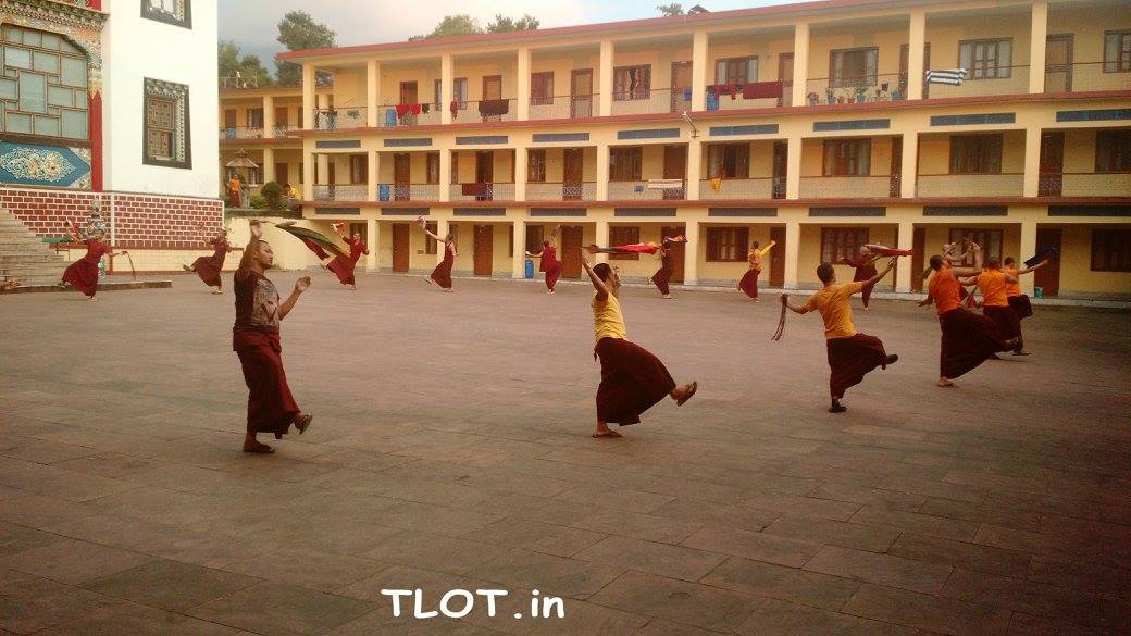Monks dancing in Bir