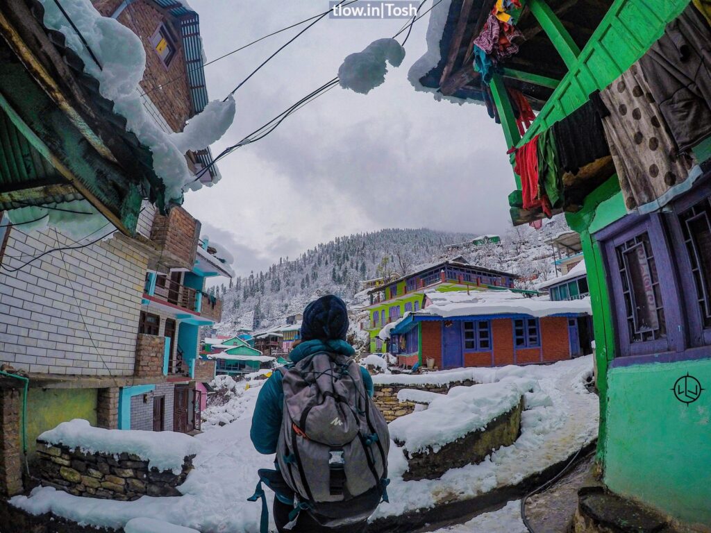 Winter in Himachal with snow