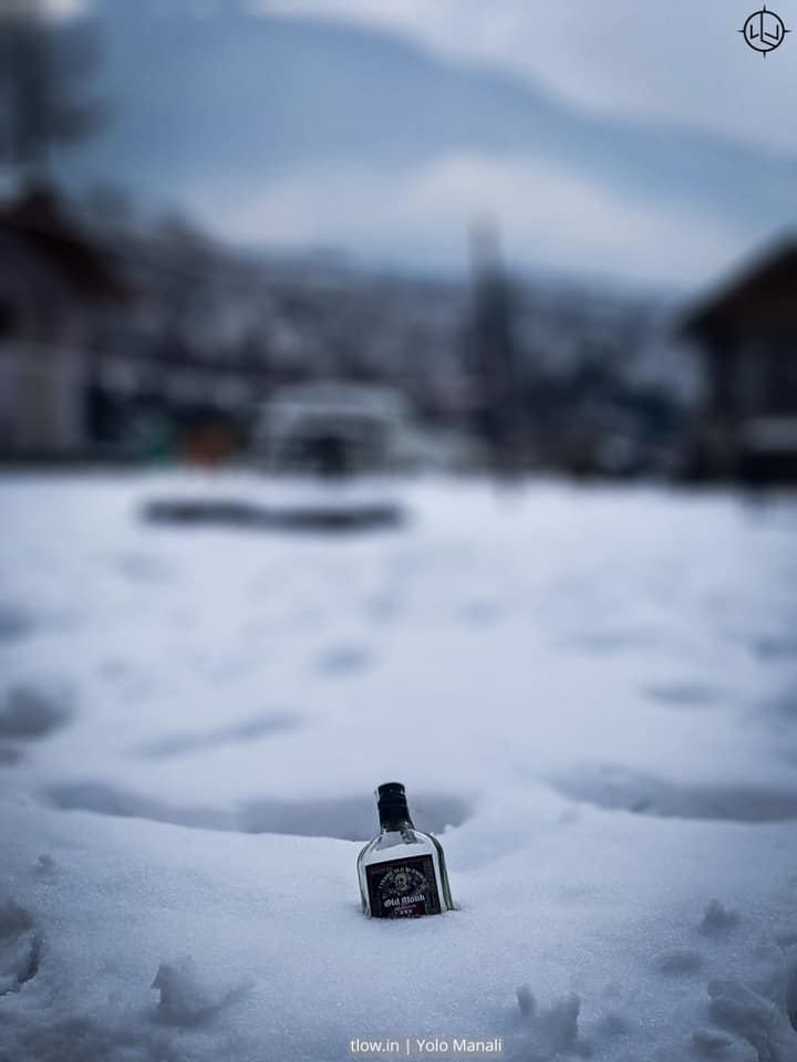 Old monk in snow