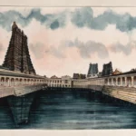 Madurai: Golden Lotus tank, temple